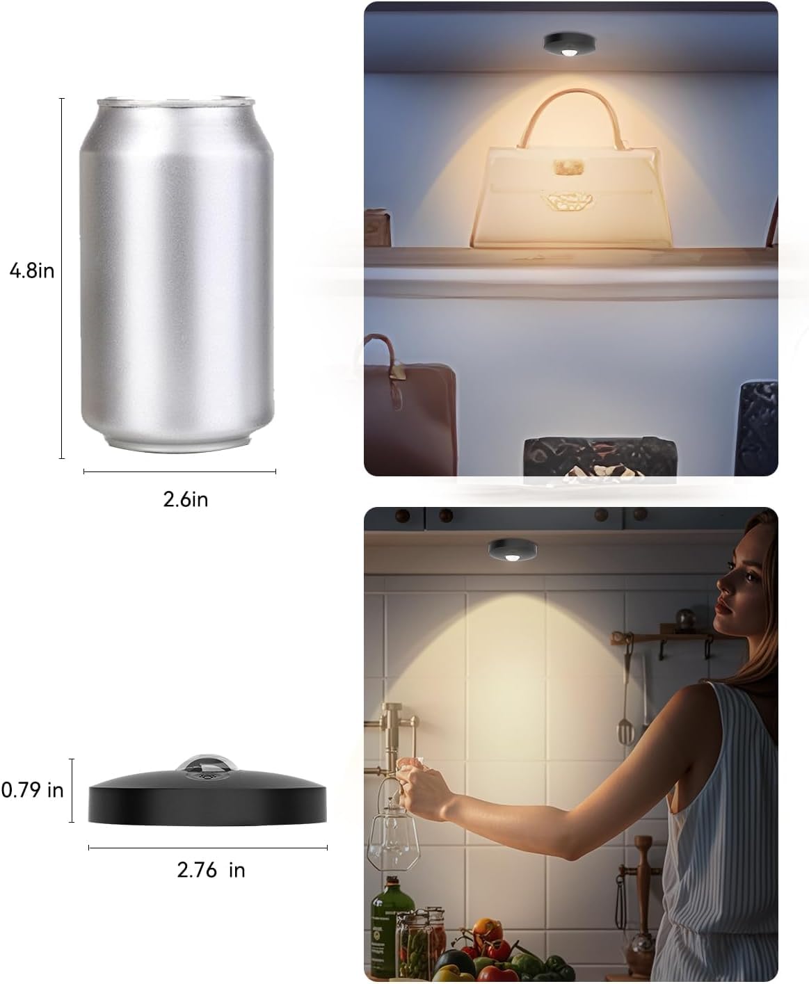 Oświetlenie LED RGB LED z pilotem zdalnego sterowania, możliwość zmiany koloru, magnetyczne przyciemnianie, oświetlenie szafki, bezprzewodowe oświetlenie witryny z funkcją timera, kolor czarny