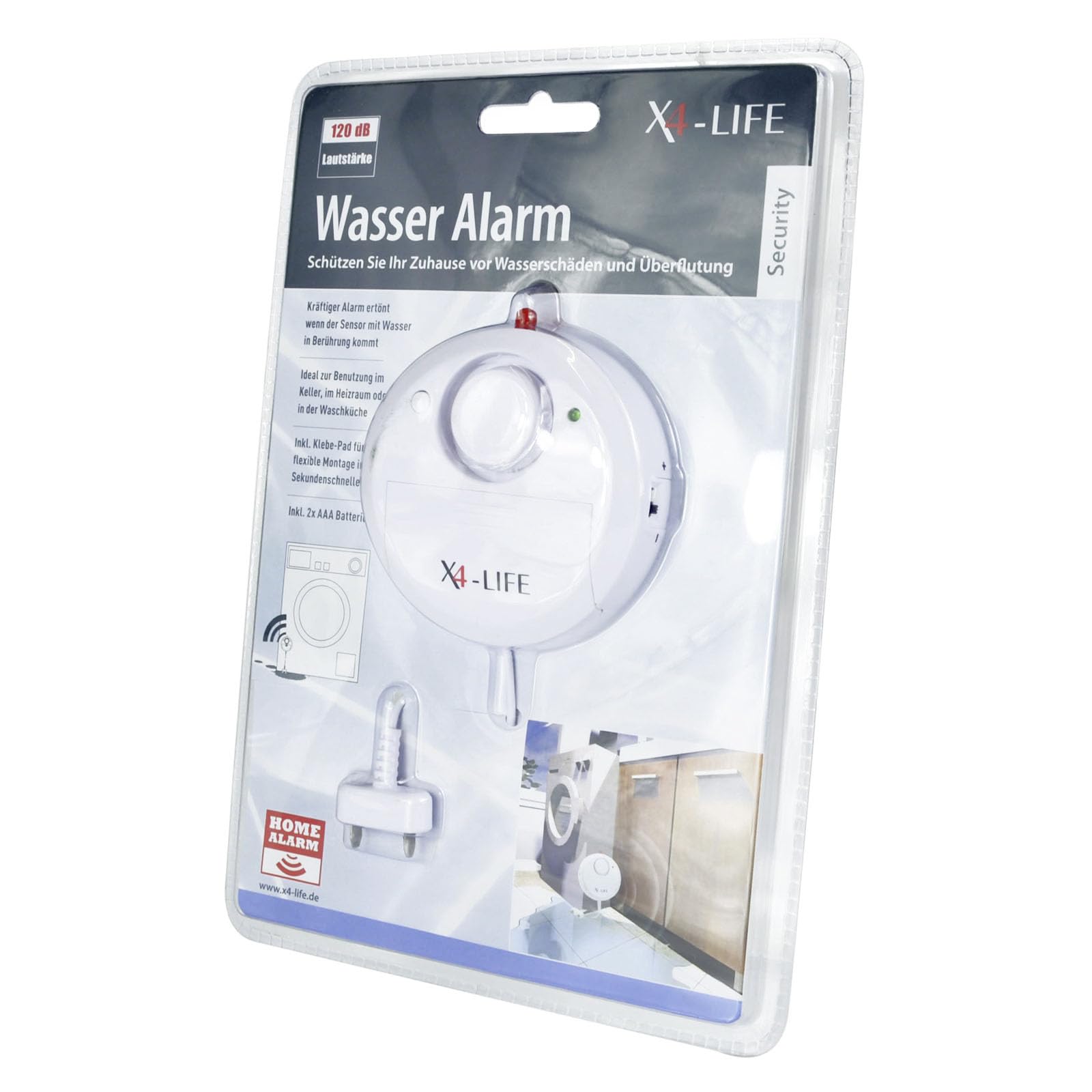 X4-LIFE Security Alarm Lot de 2 détecteurs d'eau