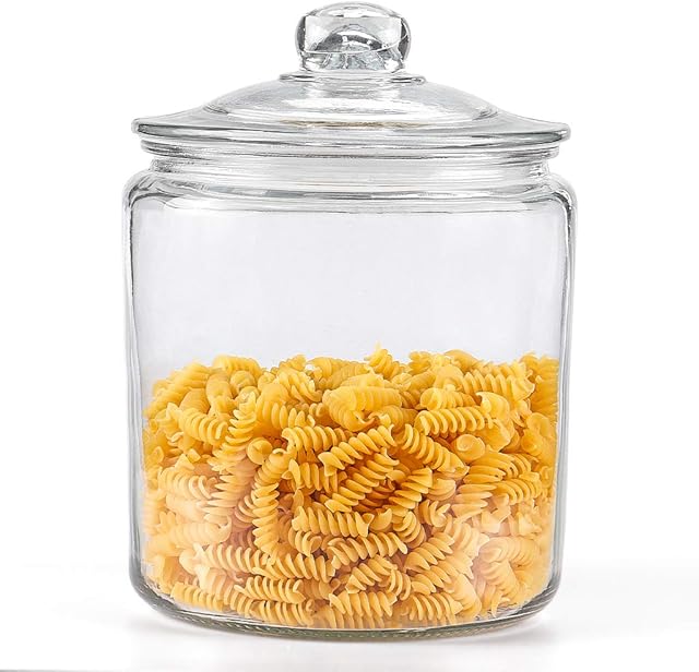 MDLUU 4L Biscotti Jar, Glass Storage Jar with Airtight Lid, Preserving Container for Pasta, Biscuit, Cereal