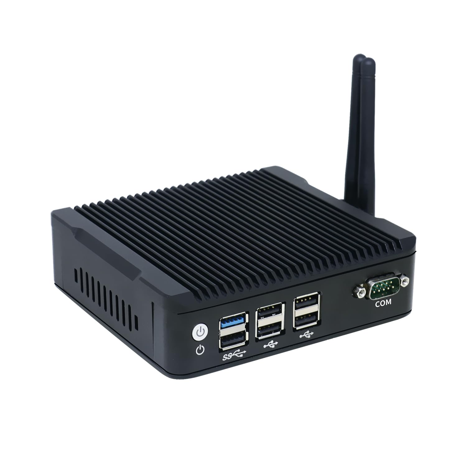 Fanless Mini PC, Industrial Computer, Windows 11 or Linux Ubuntu, Celeron J1900, BX07, COM, 2 x LAN, HDMI, VGA, Vesa Mount, WOL, PXE, Watchdog Supported, 0 RAM, 0 Storage, Barebone No System