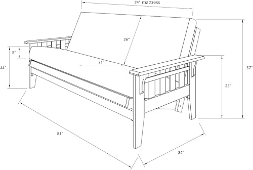 Miniatura 2 de Kodiak Furniture Tucson - Juego de futón de tamaño completo en acabado rústico de nogal, canadiense