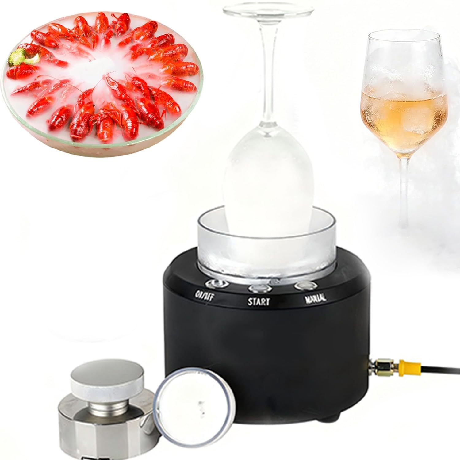 RETRIN 20W Dry Ice Machine Mini Dry Ice Maker & Fast Glass Chiller