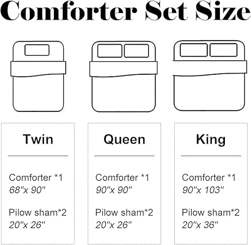 Miniatura 6 de Shatex Juego de edredón Queen de 3 piezas - Ropa de cama de microfibra floral tribal geométrico bohemio con 1 edredón y 2 fundas de almohada, tonos