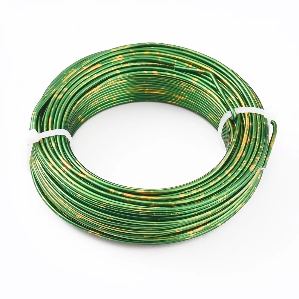 Druty rzemieślnicze z aluminium, Drut aluminiowy 1,5/2/2,5 mm Czarne zielone złoto rolka Półprodukty do biżuterii dla DIY Bransoletki Naszyjniki Kwiatowe(Green Mix Gold,1.5mm)