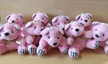 Amazon.co.jp: アニマルキーチェーン キーホルダー くま ピンク