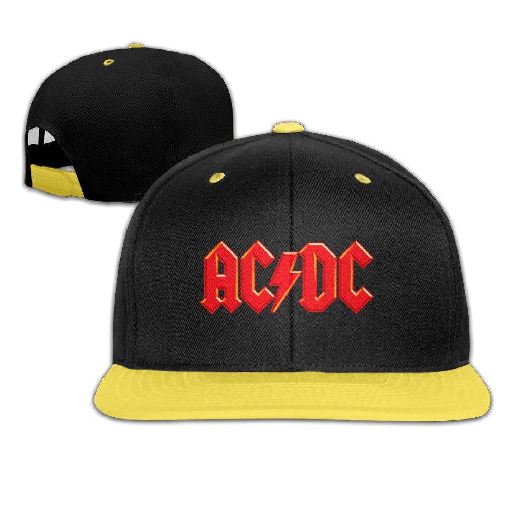 ACDC Dead Kennedys Print Kid Hip Hop Baseball Cap Yellow