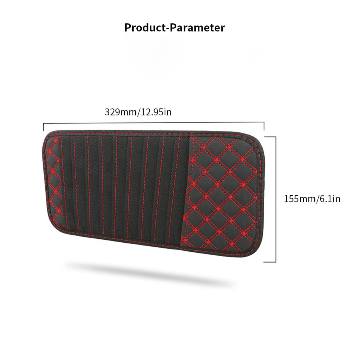 Porta del CD di auto Sun Visor Visor CD Case Wallet DVD Binder DVD Organizzatore Punta di stoccaggio della linea rossa portatile, supporto CD per auto