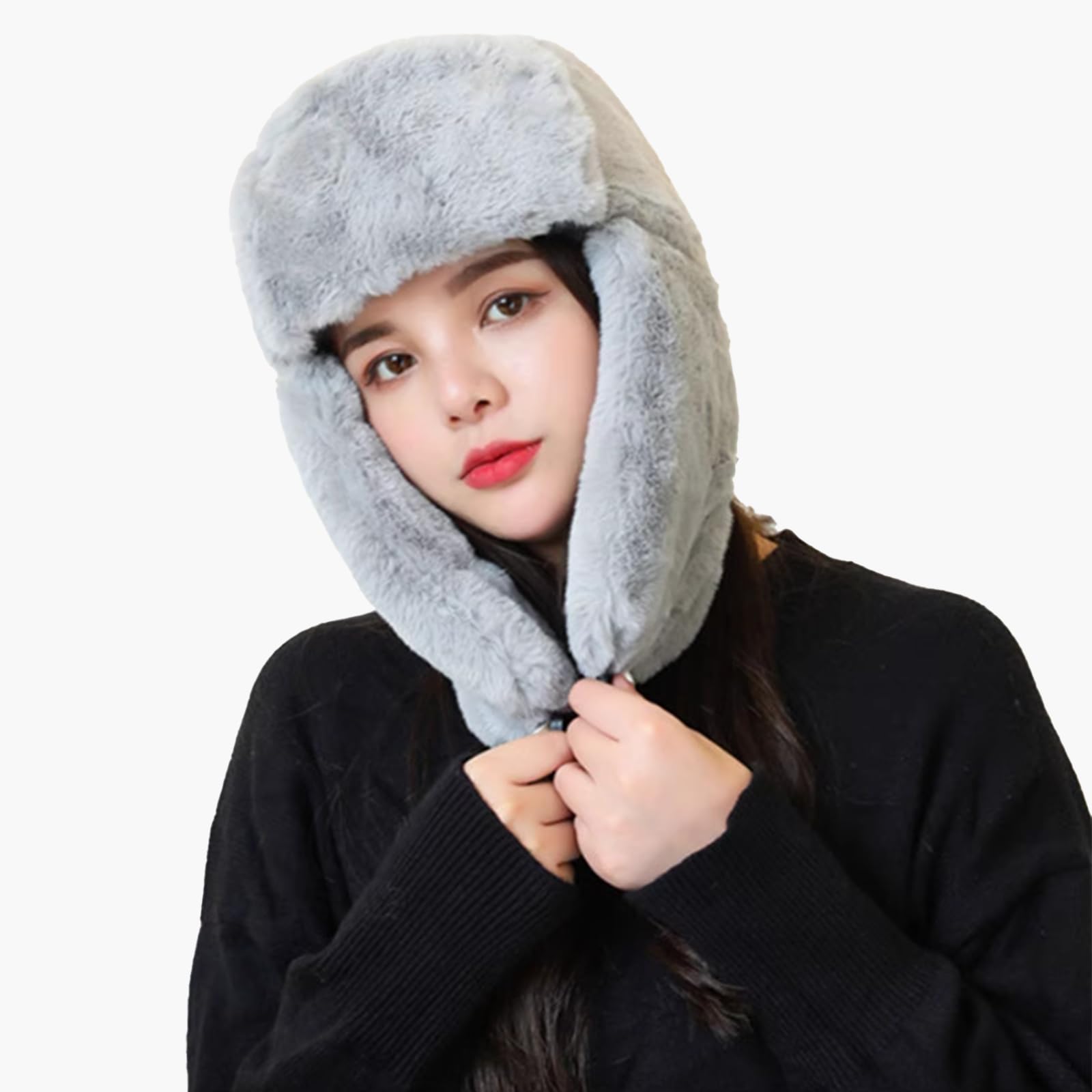 KXF Chapeau d'hiver unisexe avec cache-oreilles russe Ushanka en fausse fourrure avec cache-oreilles pour homme et femme