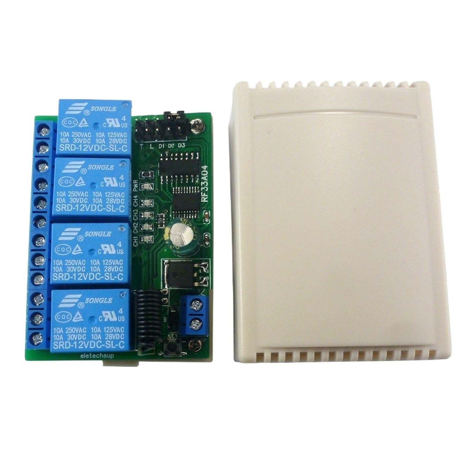 1 télécommande HCS301 433 Mt 4 CH (récepteur uniquement)