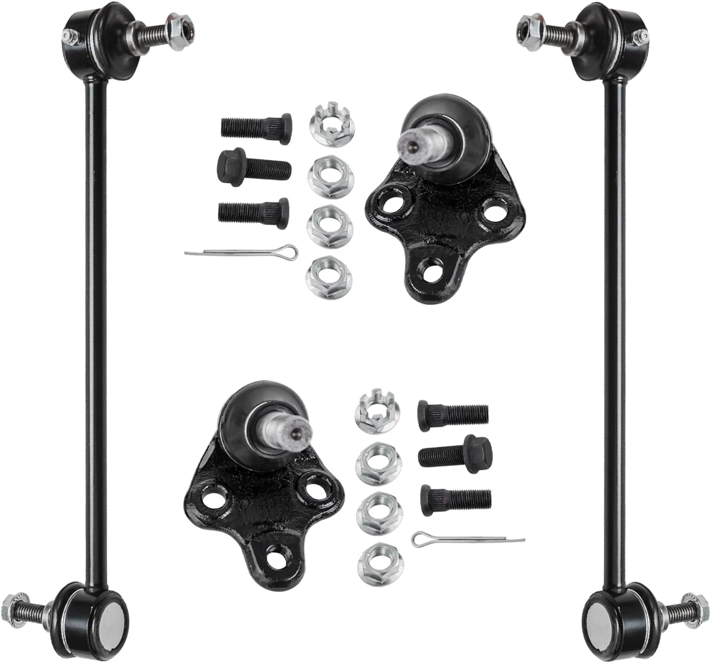 Detroit Axle - Front 4pc Suspension Kit for Toyota RAV4 01-05, 2 Lower Ball Joints 2 Stabilizer Sway Bar Links 2001 2002 2003 2004 2005 Replacement