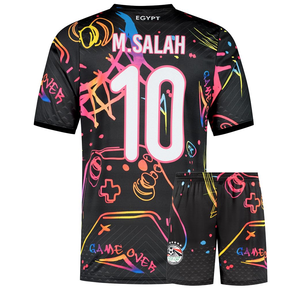 Ägypten Fußball Trikot Set Salah - Gaming - Kinder und Erwachsene - Jungen - Herren - Sportsachen - Geschenke - Sport t Shirt - Sportbekleidung