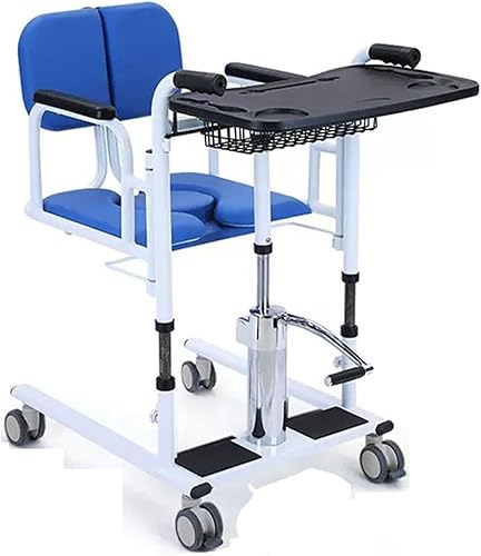 TISTIK Elevador hidráulico de pacientes para el hogar con asiento dividido de 180 y orinal, mesa de comedor, transporte portátil, silla de ruedas,