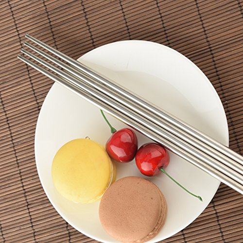 WEIAIXX G High Quality Insulated Stainless Steel Chopsticks ~ Thread Anti-Slip Design 22G Environmental Health.