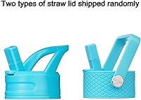 Vista 6 de BJPKPK Botella de Agua Aislada con Tapa de Pajita, 15 oz Botellas de Agua de Acero Inoxidable, Reutilizable a Prueba de Fugas sin BPA Termo, Frasco