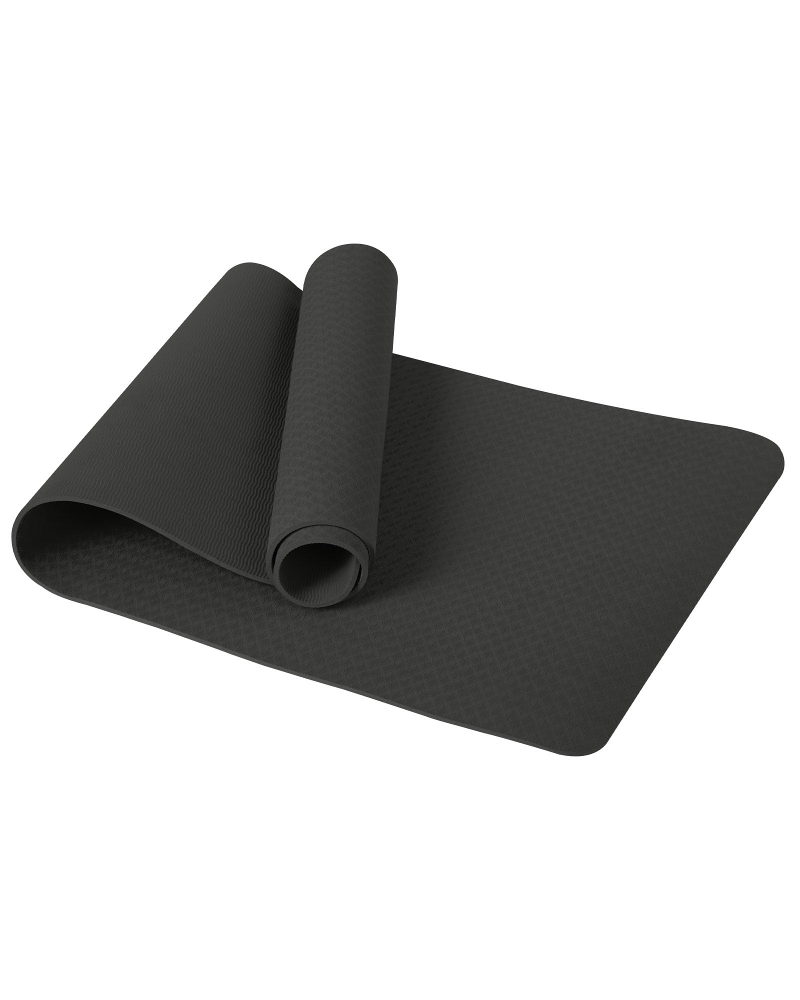 Good Nite Yoga Mats for Women, Non-Slip Textured Surfaces, Gymnastics Mat, 6/10 mm Thickness with Carry Strap, TPE Exercise Mat for Yoga, Pilates, Gymnastics ⟮183 x 61 cm⟯.