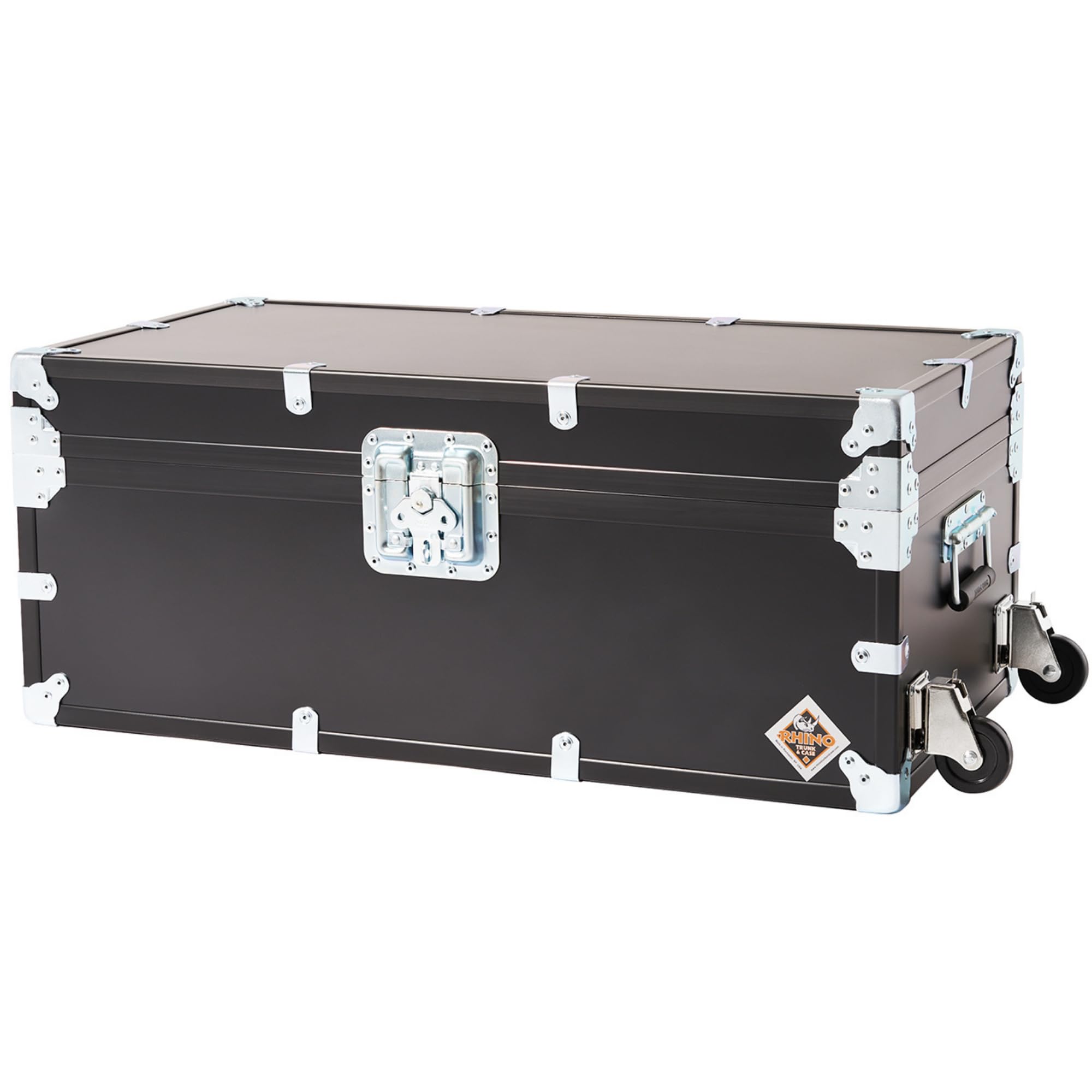 Rhino Trunk & Case Indestructo Large Travel Trunk Luggage With Wheels - 32"x17"x13", Strong Flight Case, Heavy-Duty USA Made Road Case, Summer Camp Footlocker, or Secure College Dorm Storage Chest