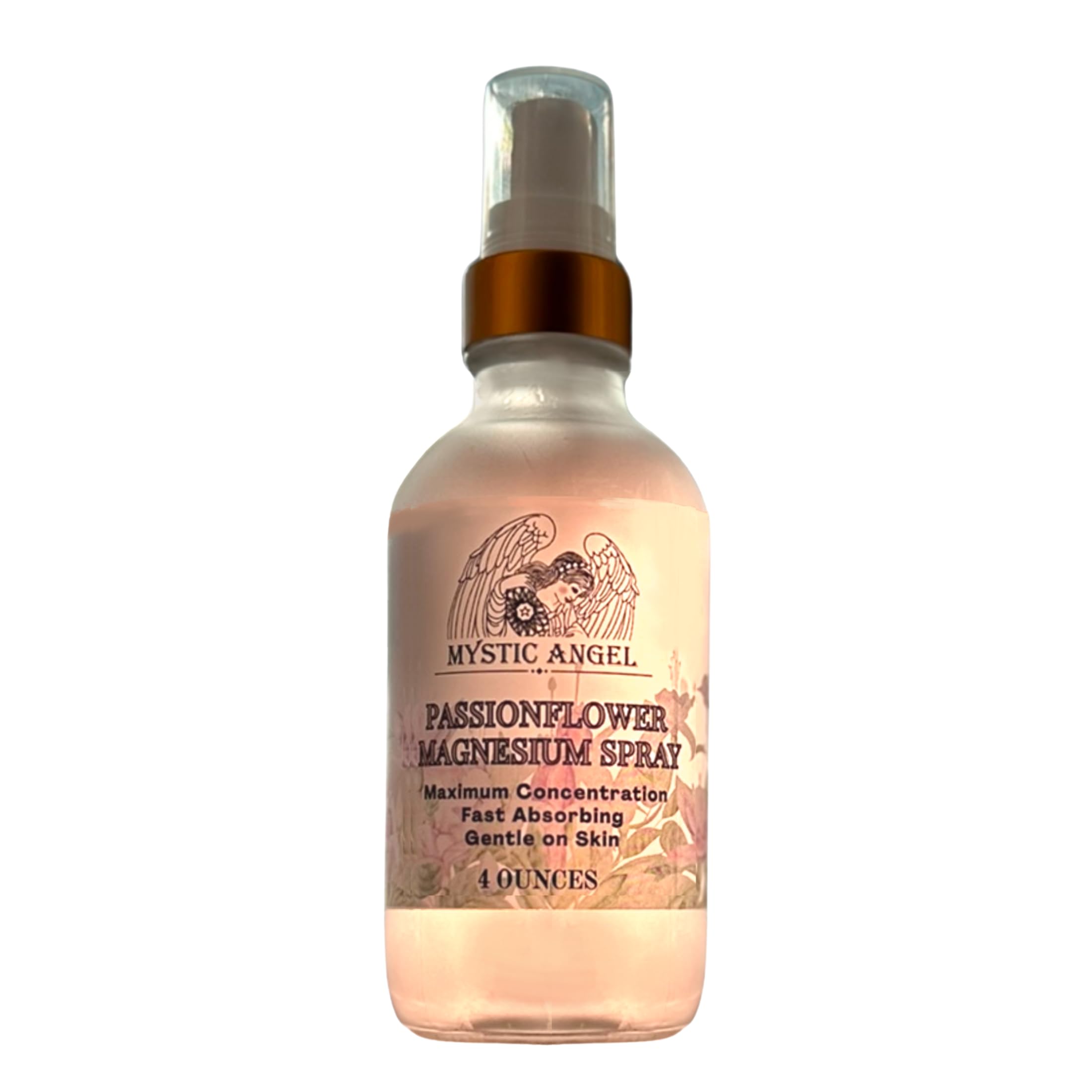 Magnesium Oil Spray for Feet & Body in a Glass Bottle, Maximum Concentration, Gentle on Skin, Made in the USA (4 Fl. Oz., Passionflower) Passionflower 4 Fl. Oz