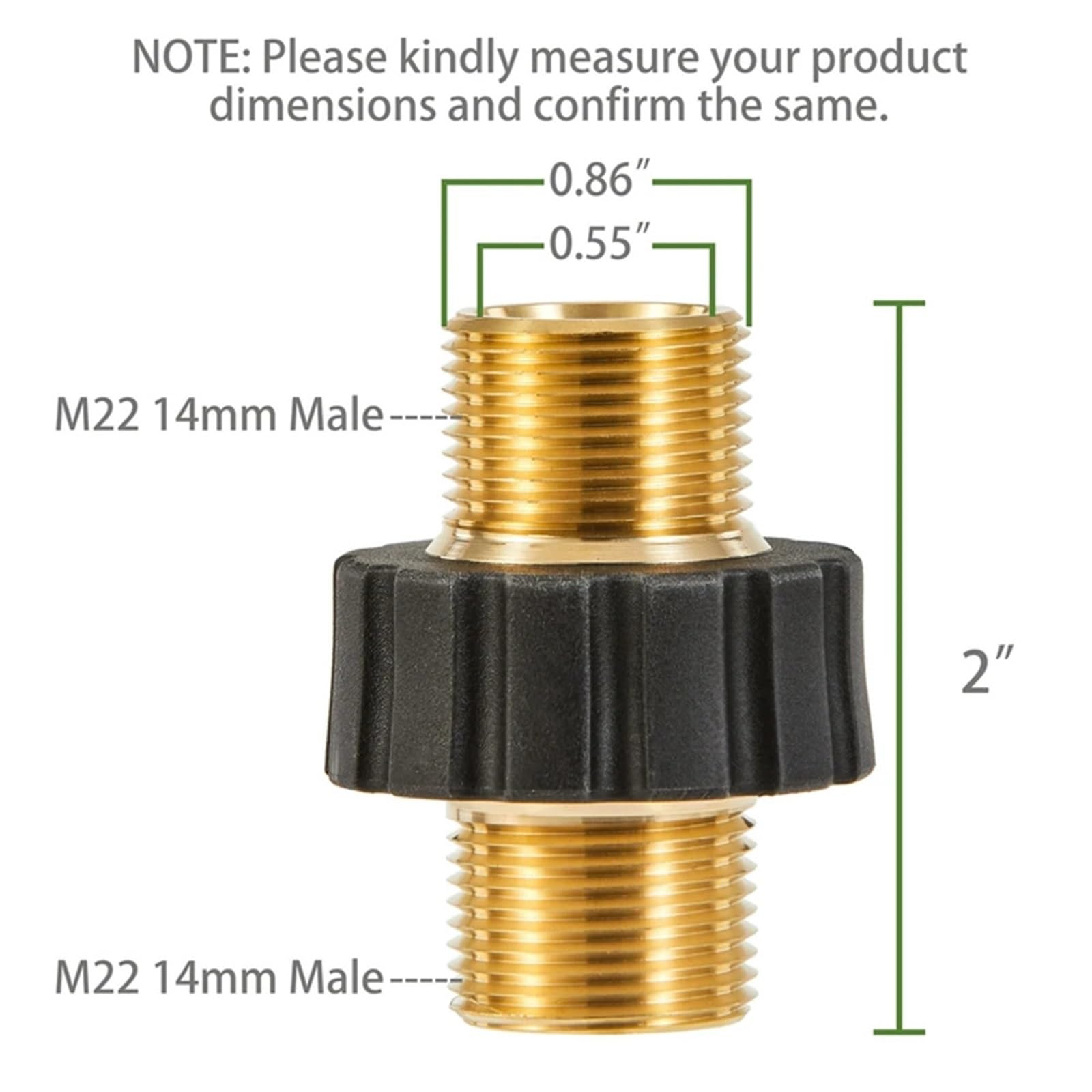 Lot de 3 connecteurs de tuyau d'arrosage M22–14 mm pour nettoyeur haute pression pour raccord rapide pour tuyau d'arrosage (14 mm aux deux extrémités)