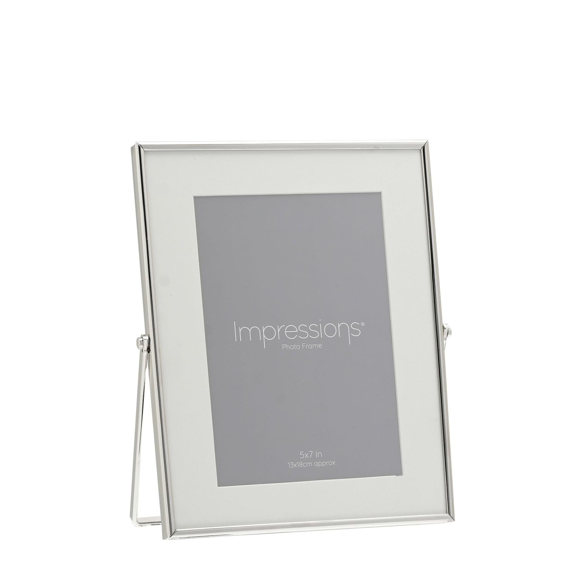 pf+a REAL GLASS Standing Photo Frames - Silver-Plated 7x5 inch Easel Picture Frame (Silver, 7x5 Picture Frame)
