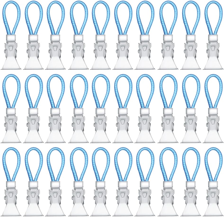 WYAN 30 Pcs Tea Towel Clips, Towel Holder Clip, Metal Kitchen Cloth Storage Clip, Small Hook Clips for Bedroom for Kitchen, Bathroom, Cupboards to Make Then Easy to Hang or Store(Blue) โ image 1