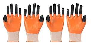 Multipurpose Heavy-Duty Reusable Washable Nitrile Coated Work Safety Hand Gloves for Gardening Industrial Agricultural Cleaning for Men & Women Free Size (Pack Of 2 Pair)
