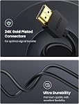 UGREEN Micro HDMI to HDMI Cable Adapter 4K 60Hz Ethernet Audio Return Channel Compatible with Hero 7/6 Raspberry Pi 4 Retroid Pocket 2+ Yoga 3 B500 Video Capture Card 3FT