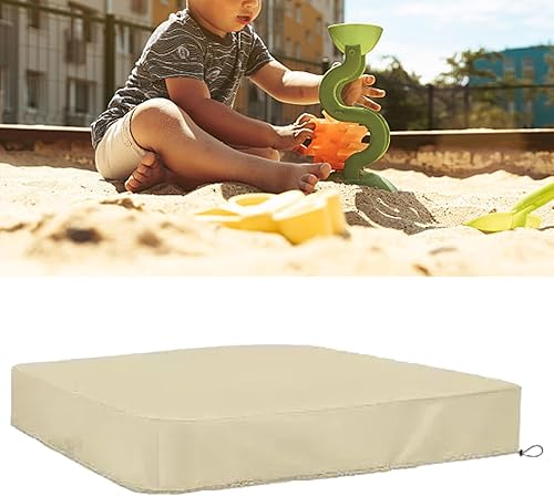 Hoypeyfiy Cubierta para arenero para arenero, cubierta de arena para niños para protección de arena y juguetes, funda protectora cuadrada con cordón