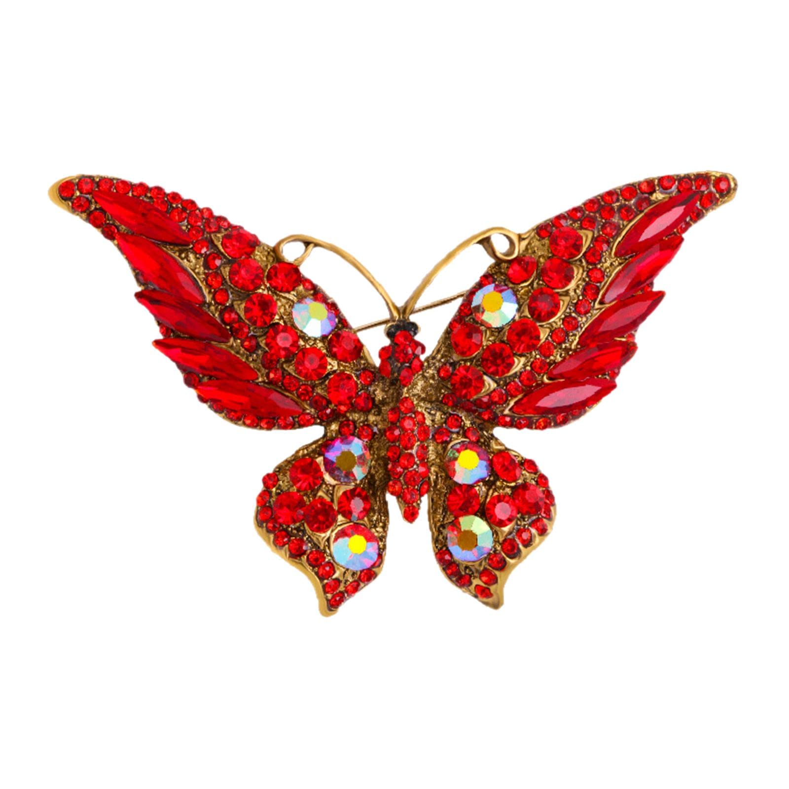 – BANKTM Rhinestone Butterfly Brooch - Colorful Shining Crystal Brooch Pin Decoration Gift for Women Girls