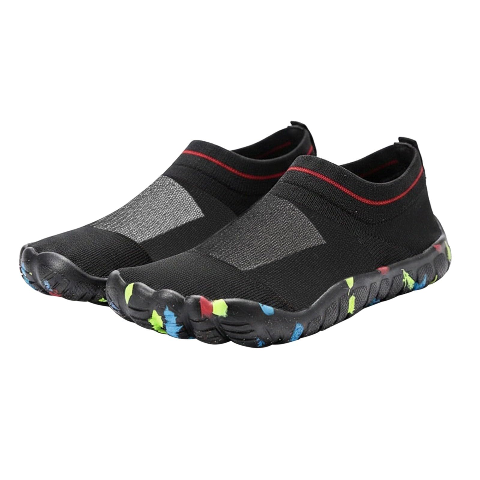 Męskie buty do wody na boso, bohema, lekkie skarpety do wody, szybkoschnące, buty do pływania z podeszwą moro, do surfingu na plaży i jogi, Czarny, 38 EU