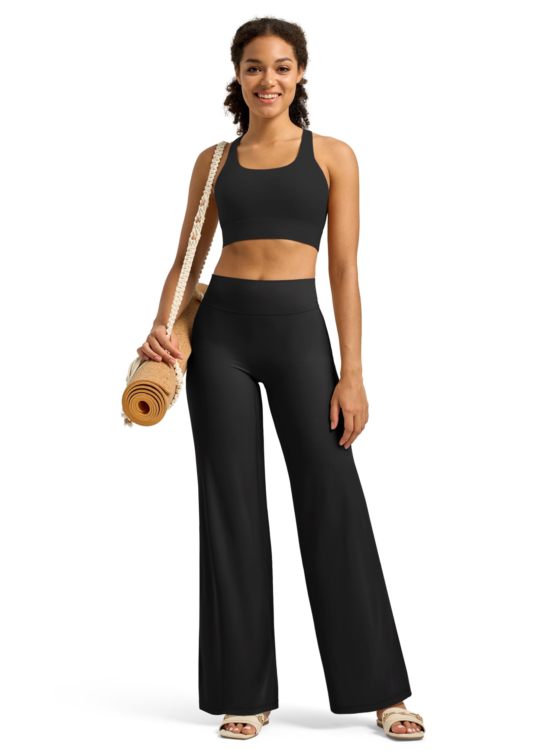WILLIT Leggings da donna sportivi da yoga, a vita alta, flared, pantaloni da jogging, opachi, per palestra, sport, yoga