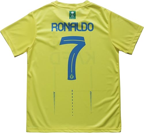 Miniatura 3 de NASSR Riyadh Al RONALDO #7 - Juego de calcetines de fútbol americano para niños 20232024, tallas juveniles