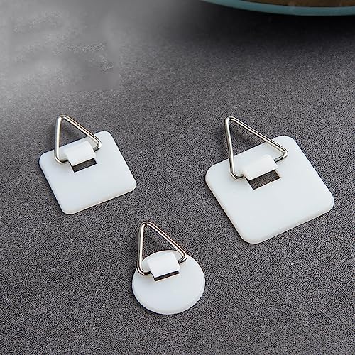 Image of 40 Pcs Adhesive Picture Plate Hanger Nail Free Sticky Hook Decorative Plate Wall Holders White Wall Hanging Hooks