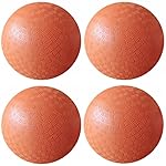 AppleRound 8.5-inch Dodgeball Playground Balls, Pack of 4 Balls with 1 Pump, Official Size for Dodge Ball, Handball, Camps and Schools (Orange)