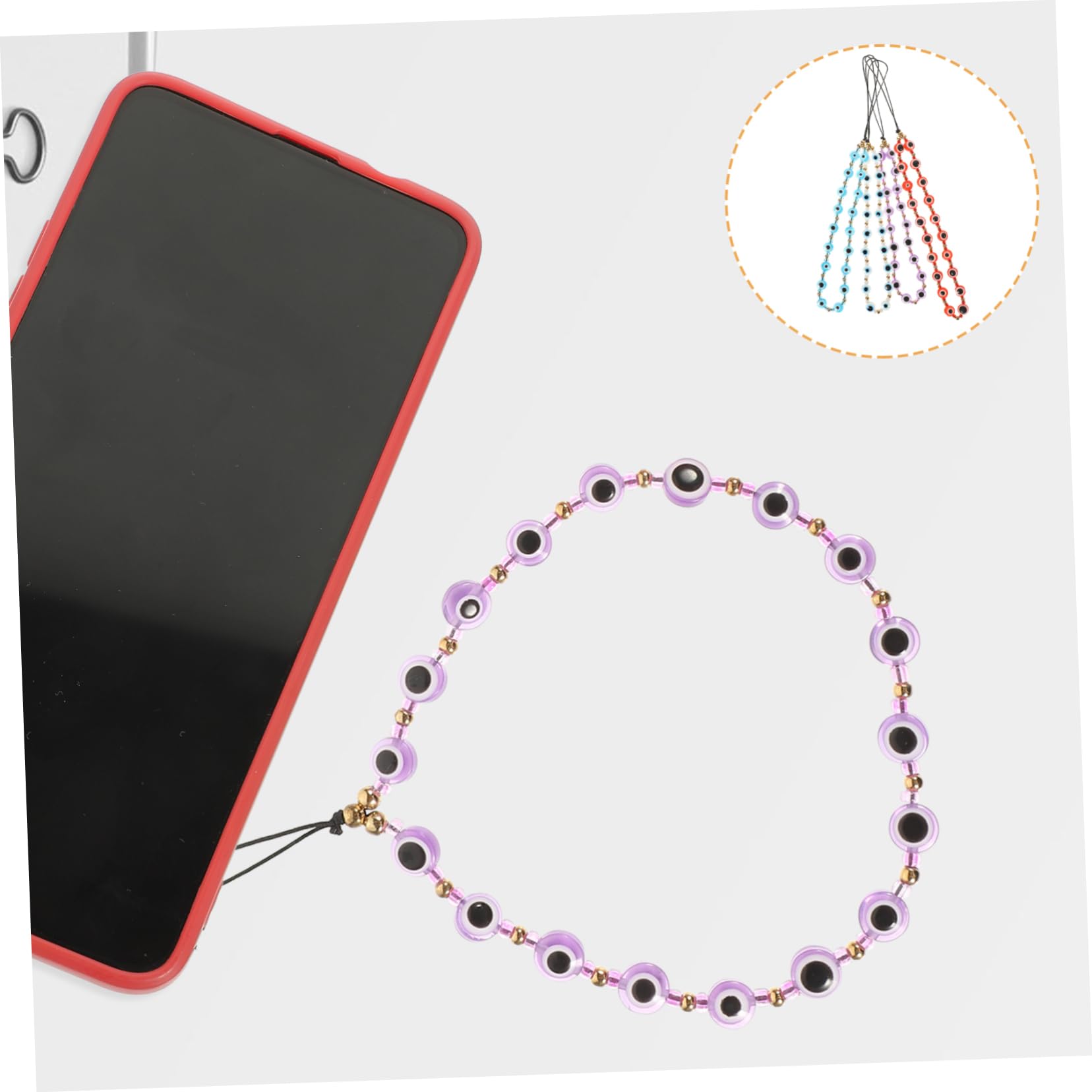 DOITOOL Teufelsauge Perlen Handy Lanyard Handykette Handyanhänger Reize Lanyard-handgelenk Handy Kettenhalter Telefon Lanyard Handgelenk Handgelenkstütze Ring Harz