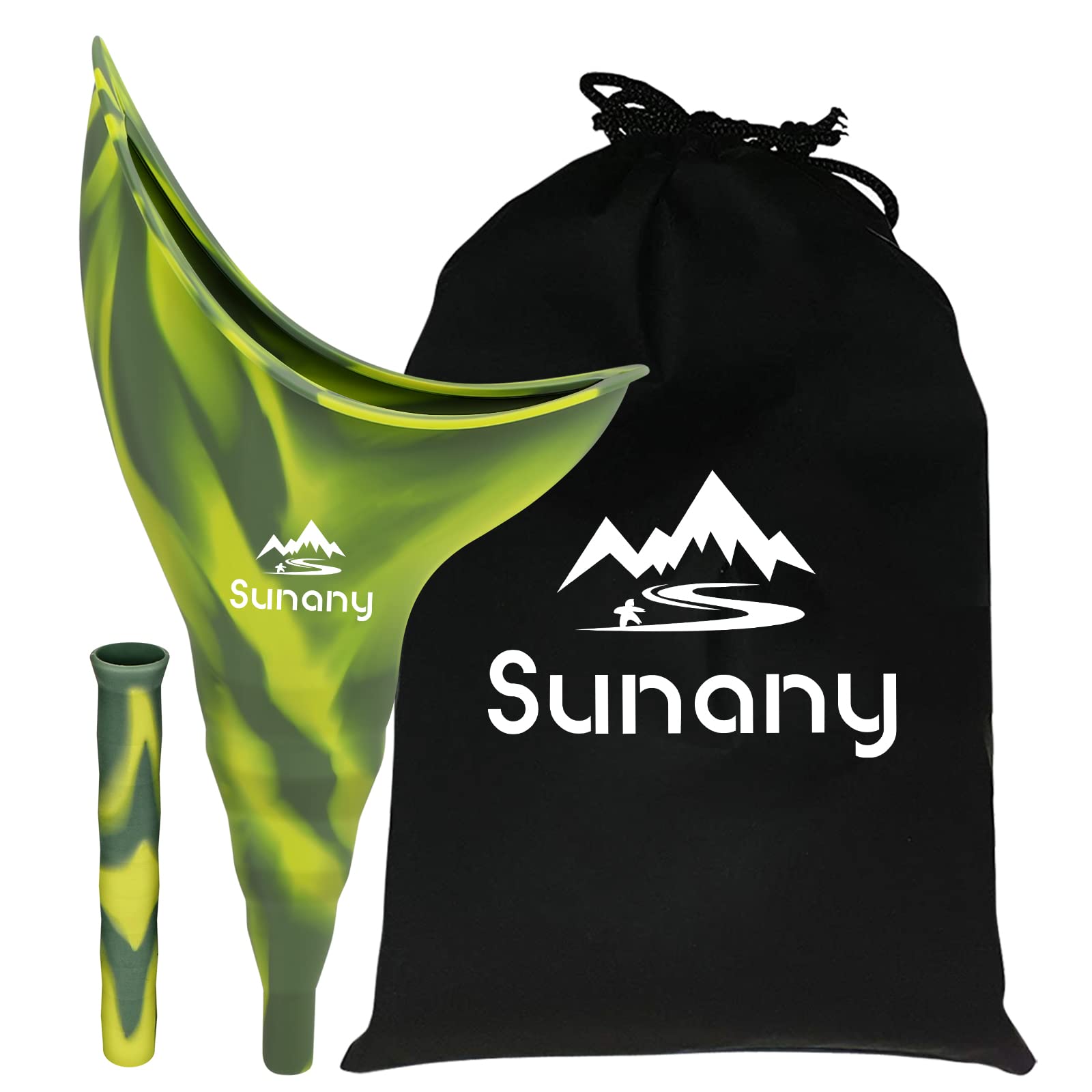 Sunany Female Urination Device,Reusable Silicone Female Urinal Foolproof Women Pee Funnel Allows Women to Pee Standing Up for Travel,Hiking and Outdoor