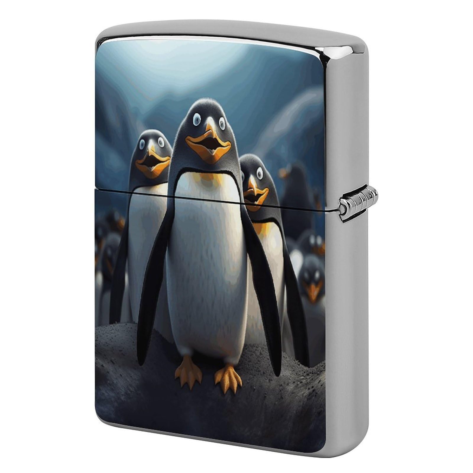 Fekiloot Style Funny Penguins Lighter Case Cover Lighter Holder