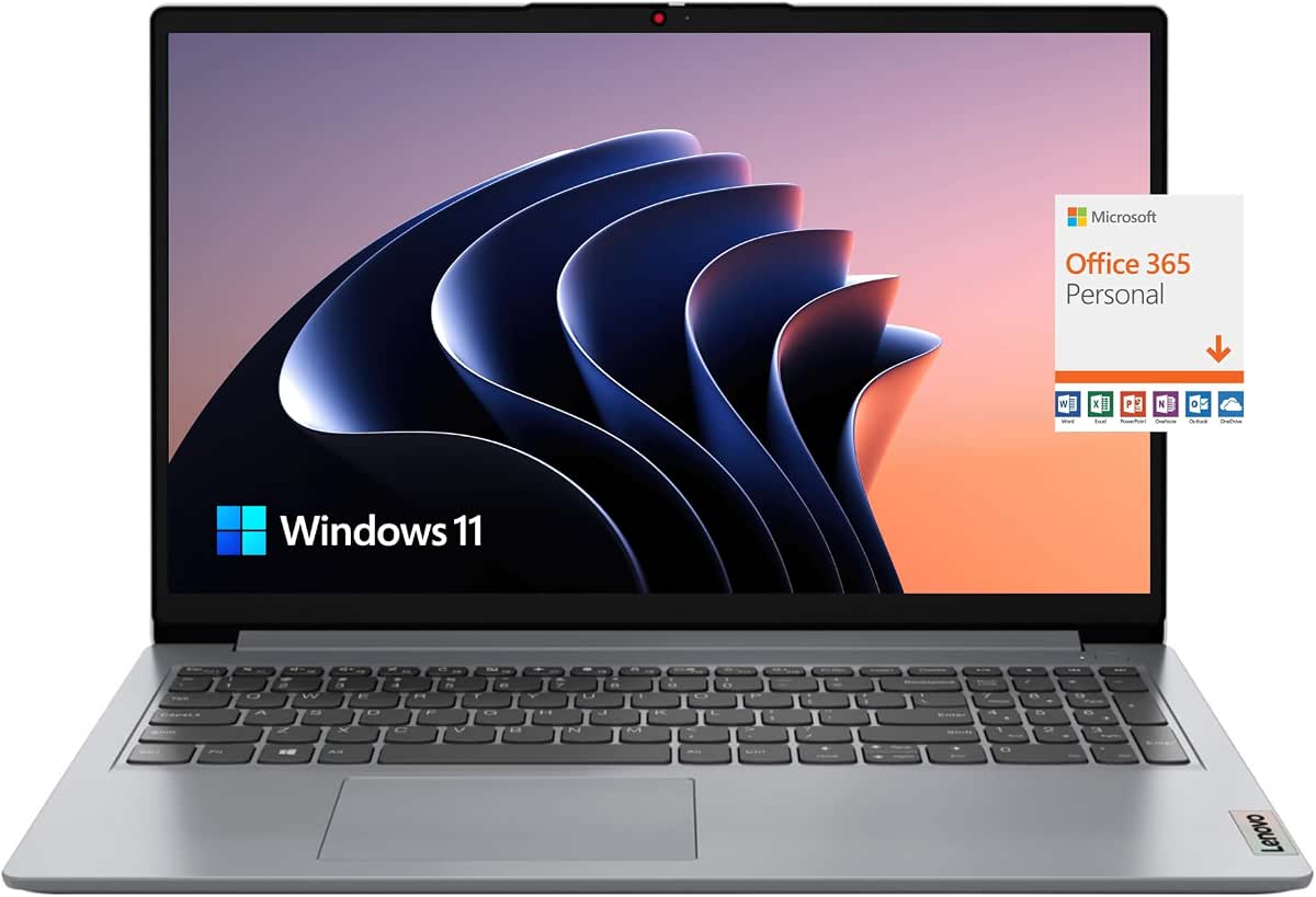 Lenovo IdeaPad, 20GB RAM, 1TB SSD, AMD Dual-core Processor, 15.6 Inch HD Anti-Glare Display, Long Battery Life Up to 9.5Hr, HDMI, SD Card Reader, Windows 11, 1 Year Microsoft 365