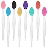 48 Pcs Lip Scrub Brush, Silicone Double Sided Lip Exfoliator Brush for Men Women lightening dark lips Smoother Fuller Lip Appearance - 8 Colors