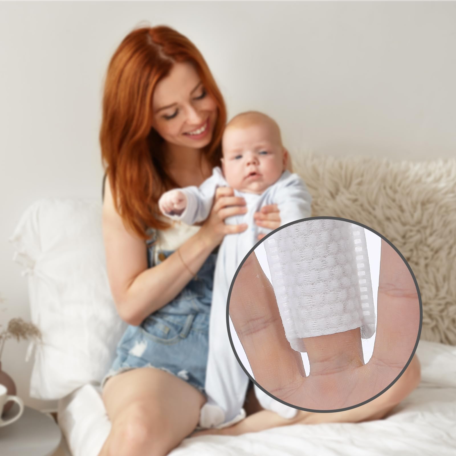 100 Pcs Cotton Finger Cots Dog Ear Wipes for Pet Ear Cleaning Cloth Finger Cots Fingers Covers Fingers Gloves Disposable for Nails Cleaning Dog Cat Teeth Cleanings Grooming Nail Trimming Precise Tasks - image 4