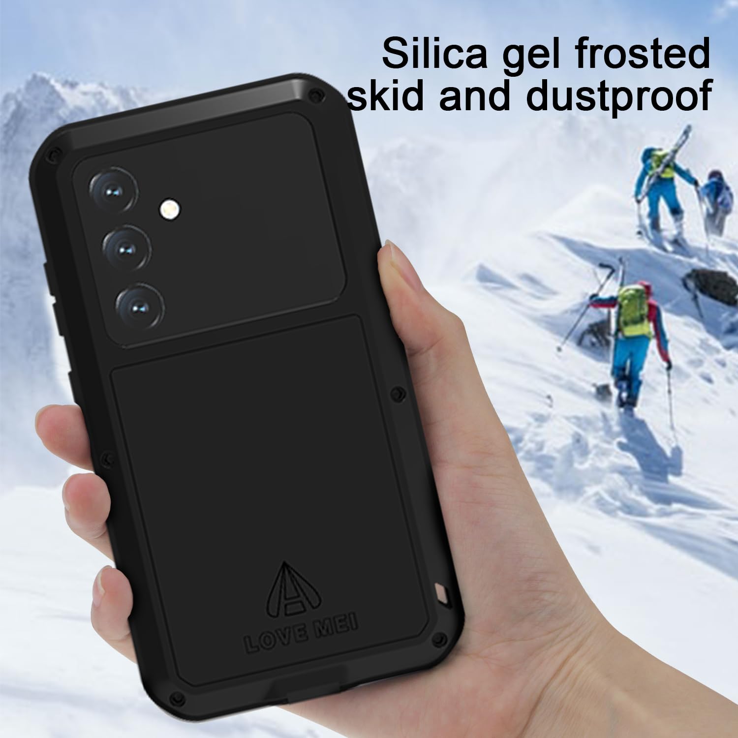 LJFLYXRI Custodia protettiva per Galaxy S24, robusta, in alluminio e silicone, antiurto, con pellicola protettiva integrata (argento, S24)
