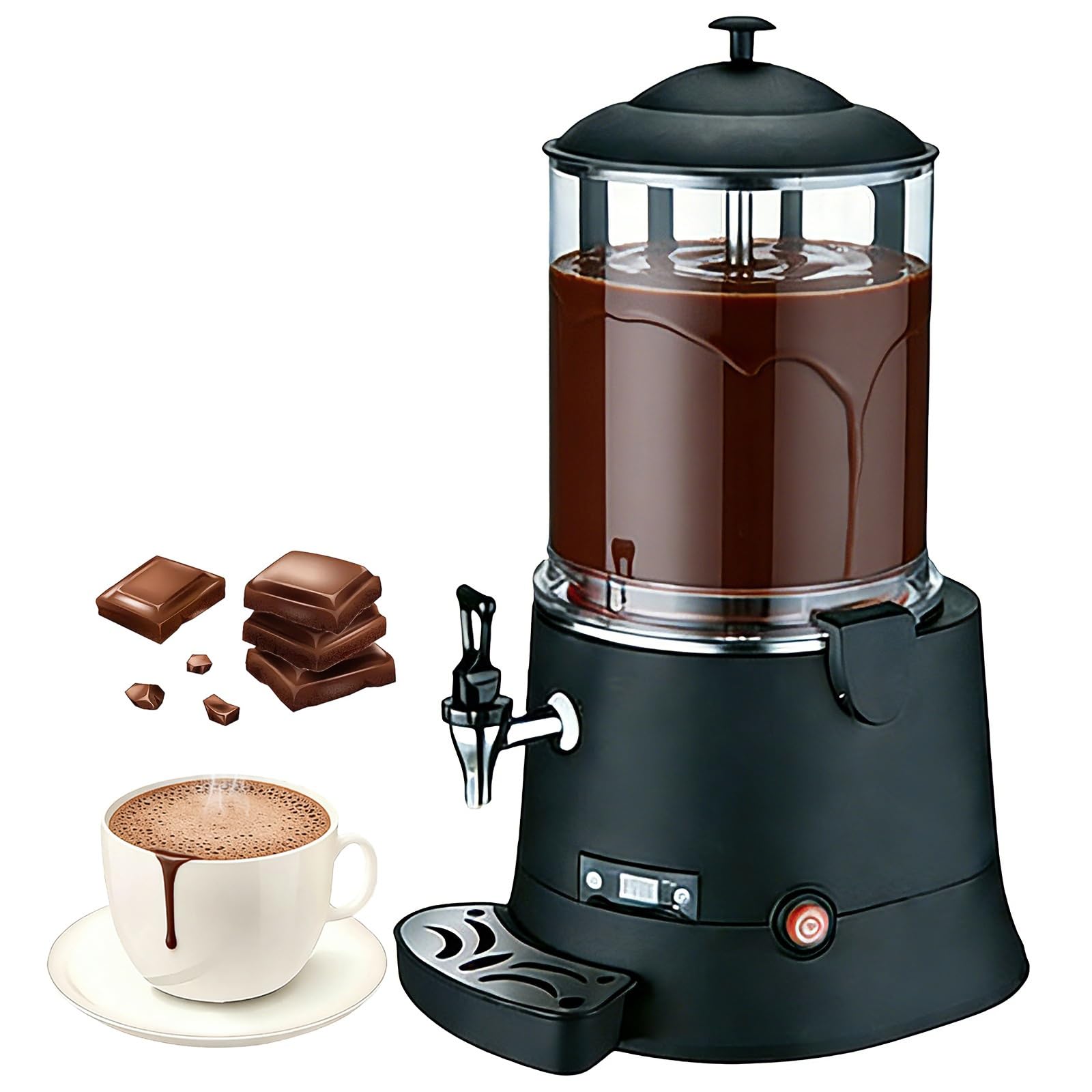 MYUYEE 10L Commercial Chocolate Heating Machine, Dispenser Warmer, Commercial Hot Chocolate Machine Drink Dispenser, Intelligent Temperature Control 30-90℃, For Milk-Tea Coffe
