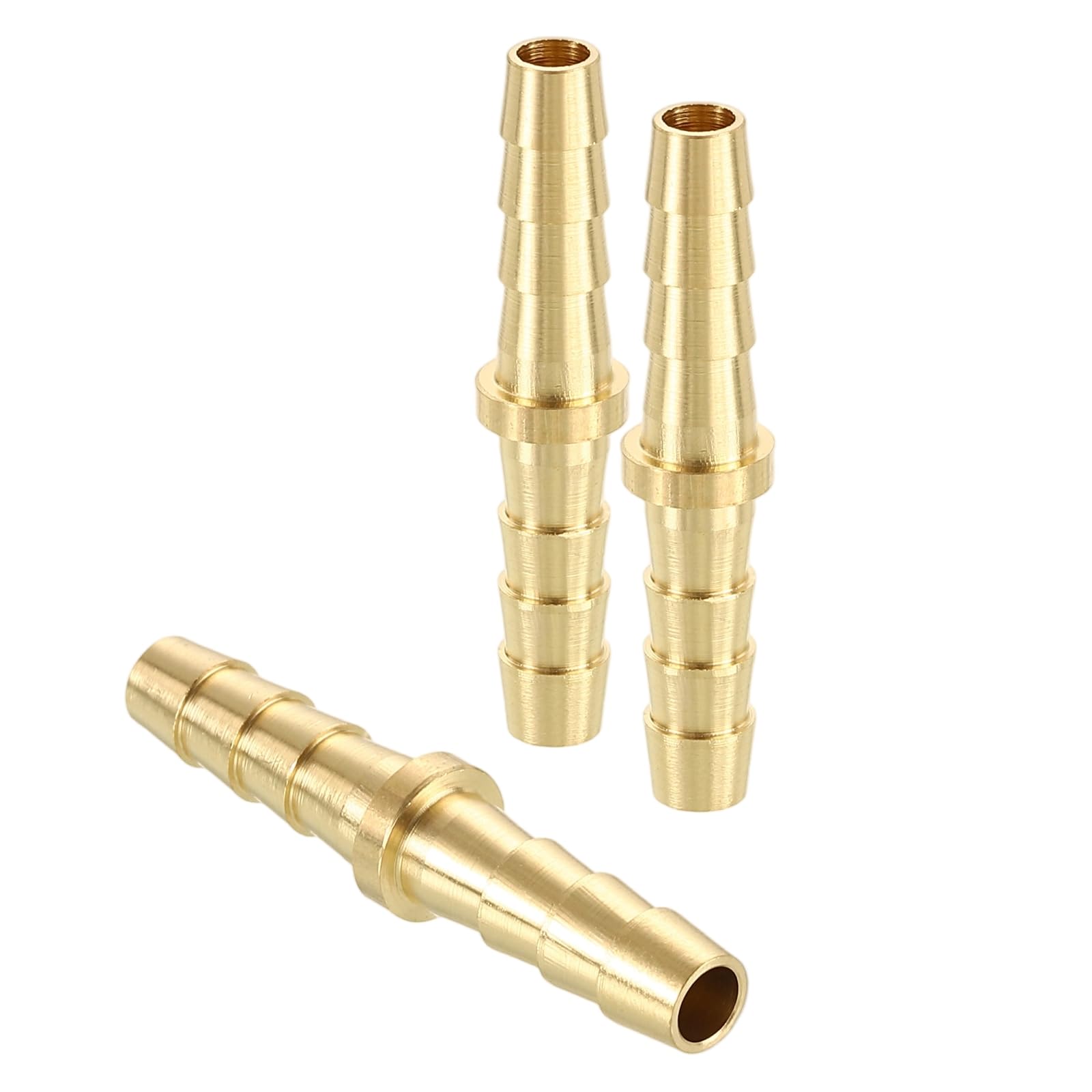 sourcing map 3pcs 5mm to 5mm Brass Hose Barb Fitting Metal Splicer