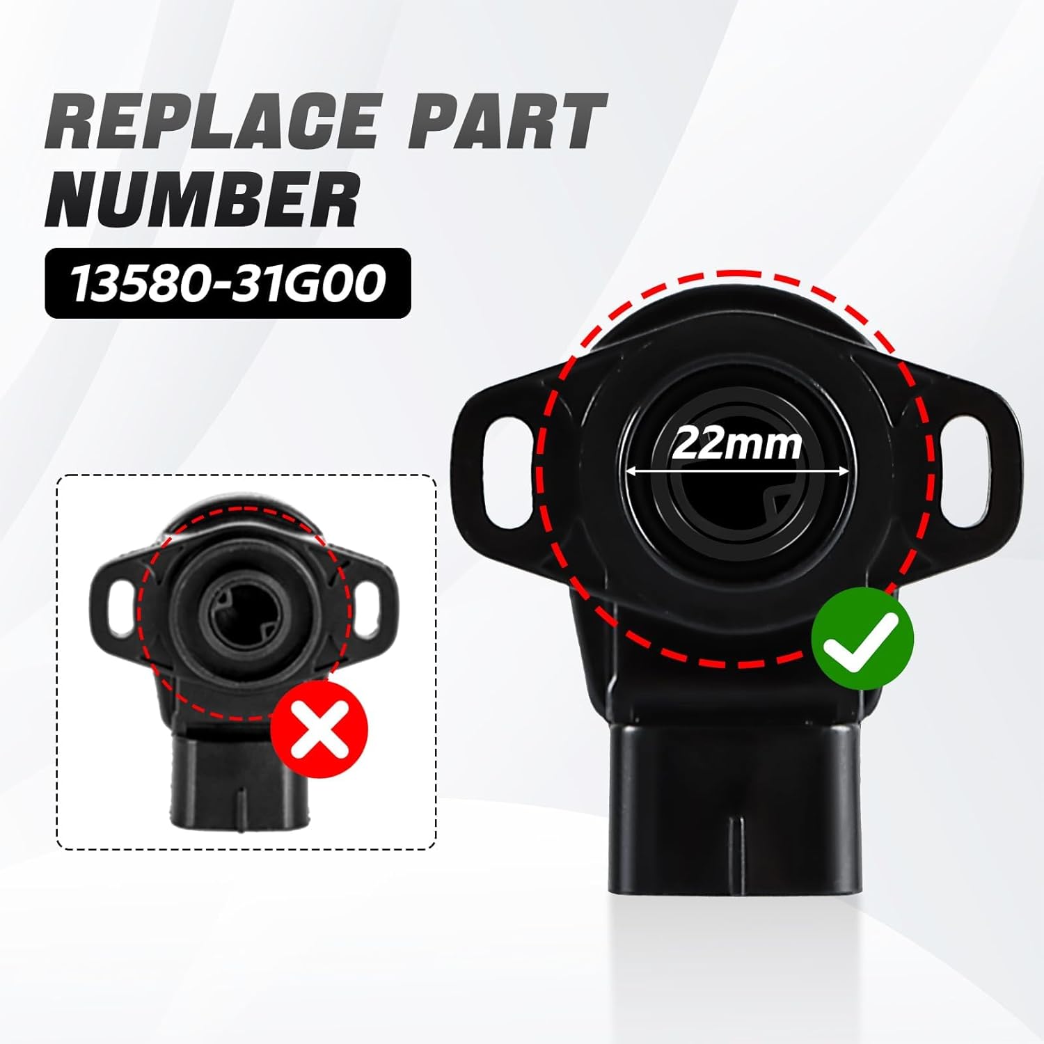 FUSCH TPS Sensor Throttle Position Sensor Compatible with Suzuki Kingquad LT-A700X/ LT-A750X/ LT-A750XP/ LT-A750XPZ/ LT-A750XL/ LT-A750XZ Replace#: 13580-31G00