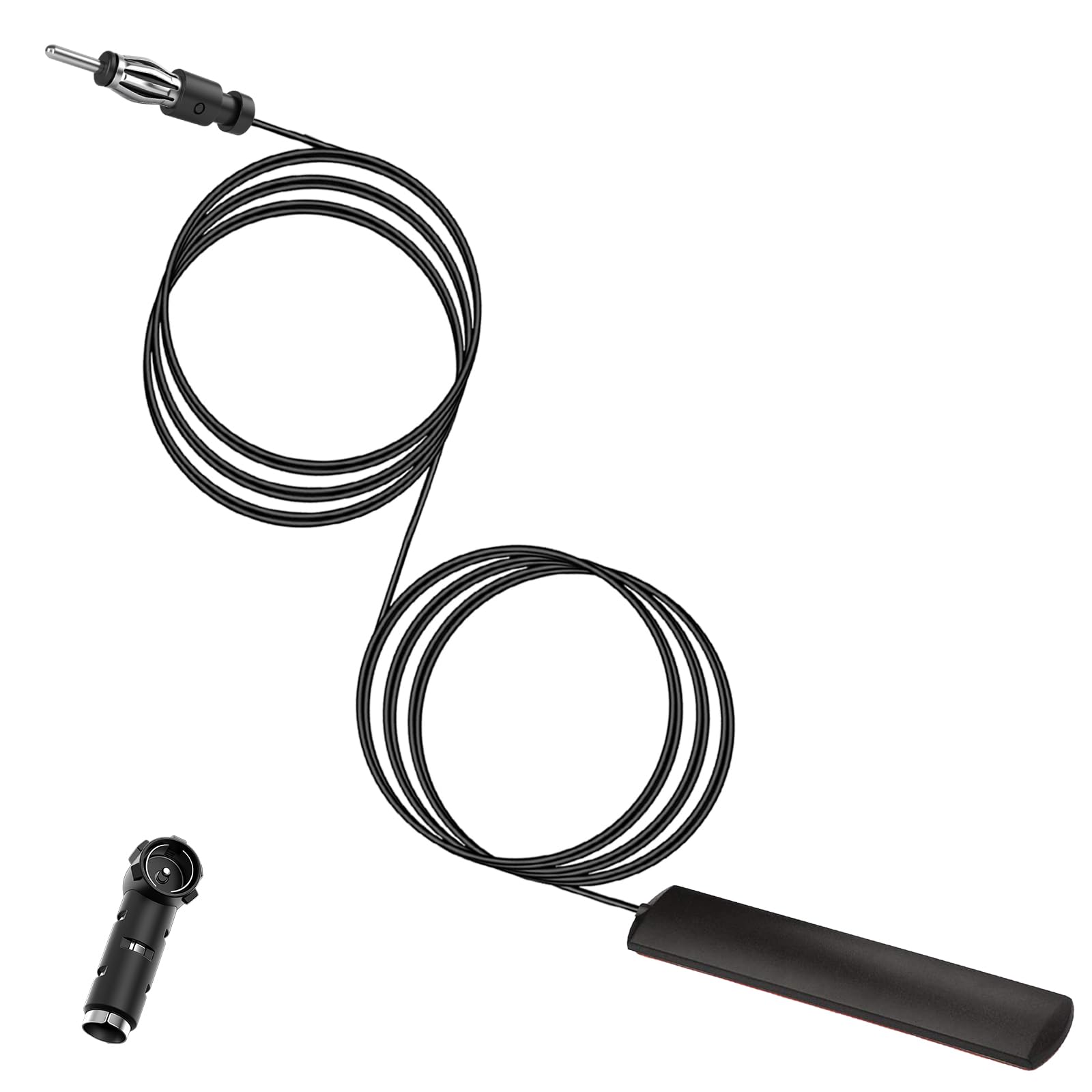 AMTAM Car Radio Antenna FM AM Adhesive Mount Hidden Patch Antenna Din Adapter Patch+ISO Adapter for Vehicle Truck SUV Car Audio HD Radio Stereo Tuner in Dash Head Unit CD Media Receiver