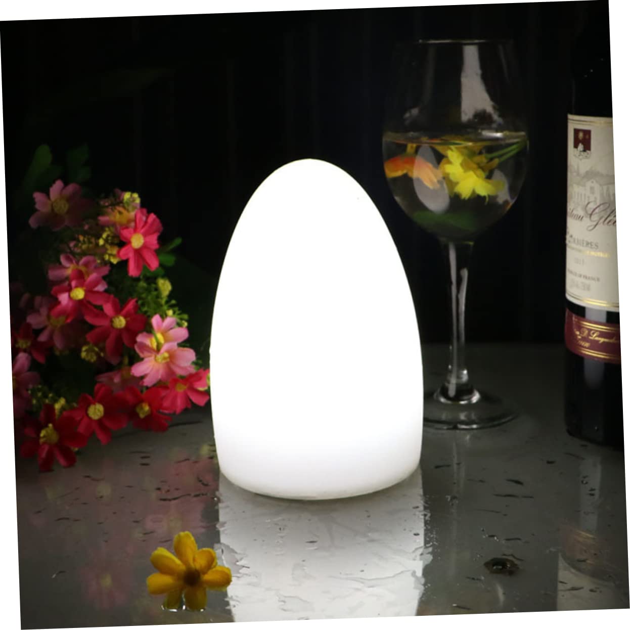 Lámpara de Noche LED de Huevo Recargable Carga USB, Luz Infantil para Mesita y Escritorio, Hogar y Conservatorio, 10X15 CM