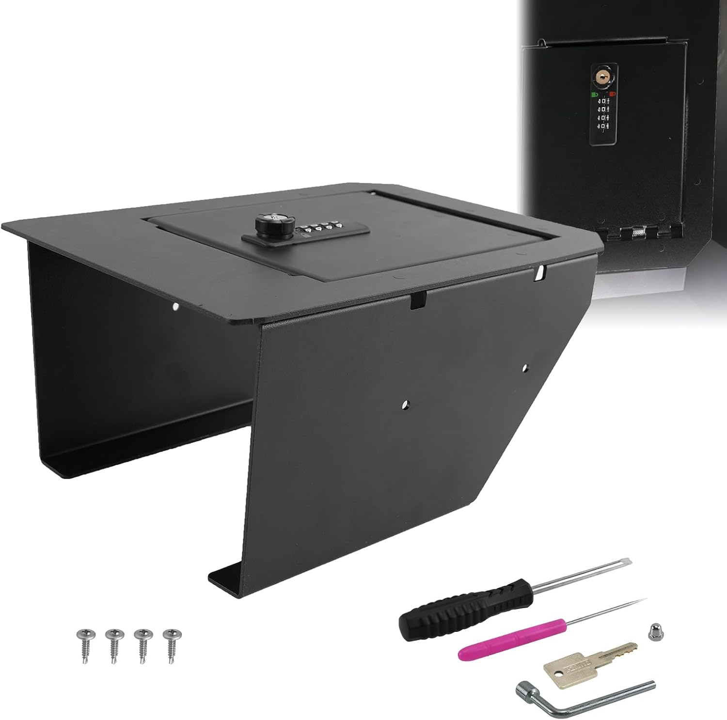 Sporacingrts Secure Center Console Lock Box for Tesla Cybertruck (2023-2024) – 4-Digit Combination Gun Safe & Storage Vault, Anti-Theft Interior Organizer – Heavy-Duty Vehicle Accessory