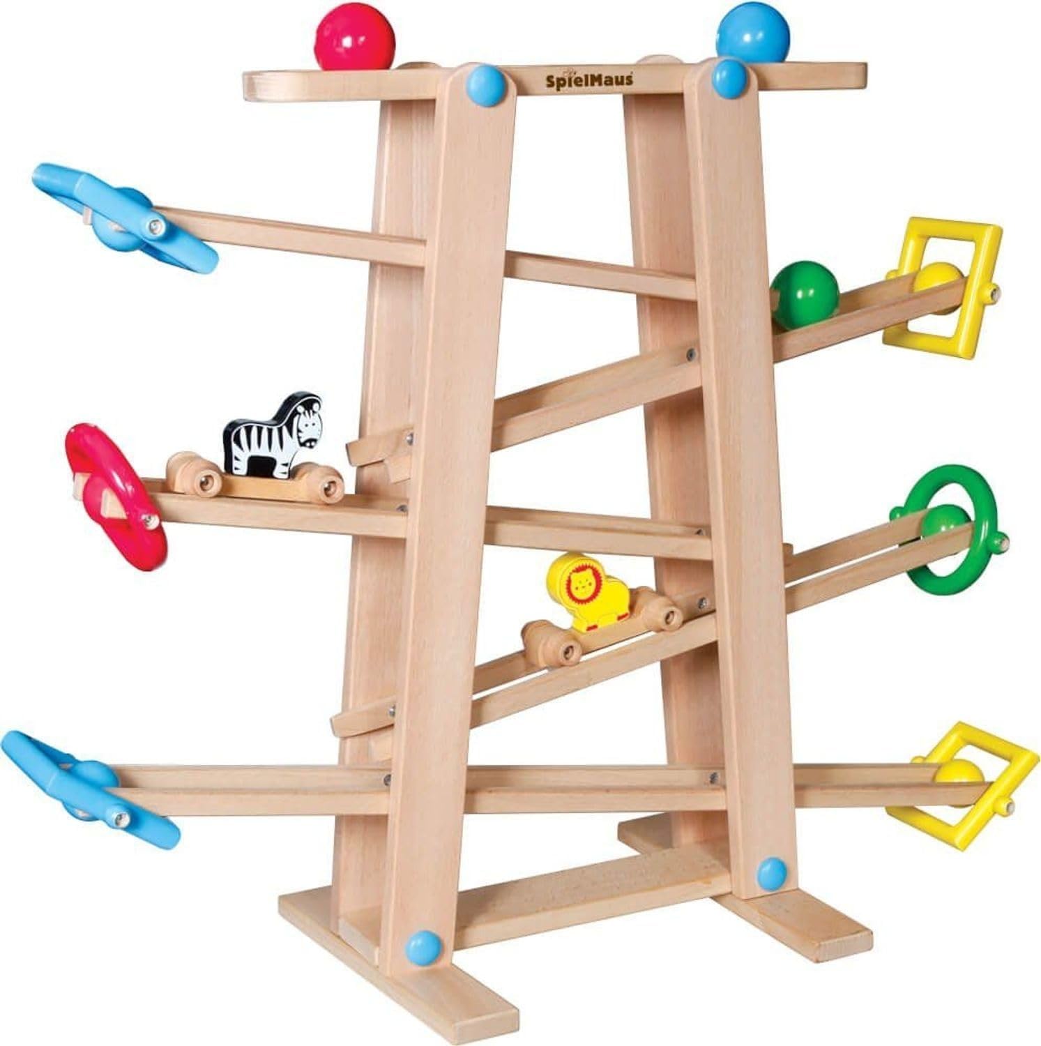 Wooden Toy Mouse with Rolling Elements