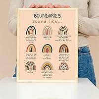 Vista 4 de LOLUIS Mental Health Poster, Boho Therapy Tools Educational Supplies Art Print Classroom School Office Decor (Boundaries, Unframed 8"x10")