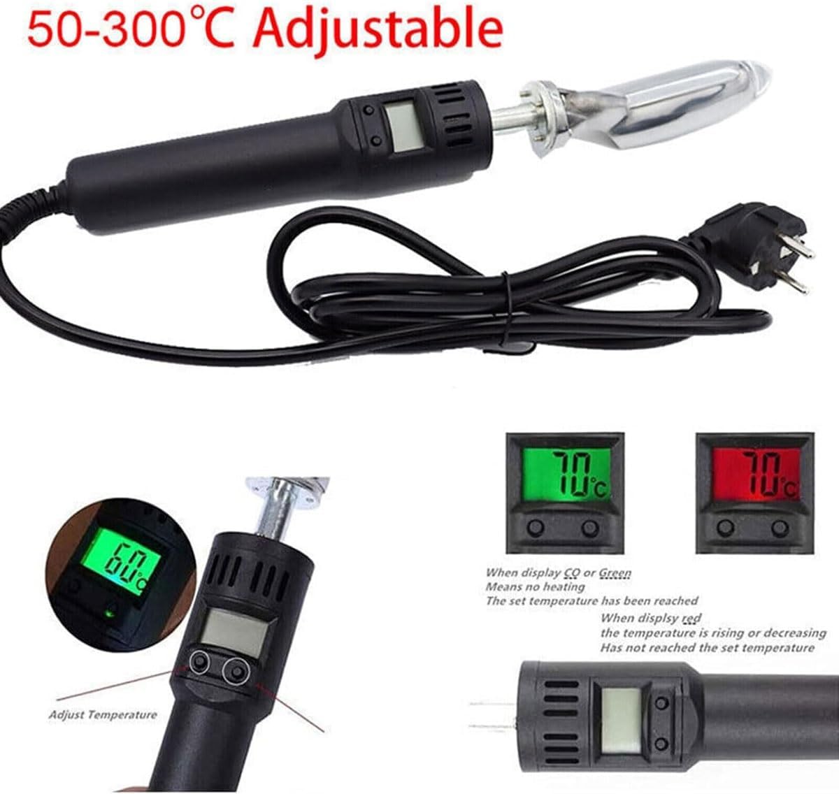 Digital Display Mini Iron,150W Electric Leather Iron,Quilting Small Iron with 50~350℃ Adjustable Temperature,Leather Wrinkle Removing Iron for Craft Leather Repair Shoes Bag Crease Removal