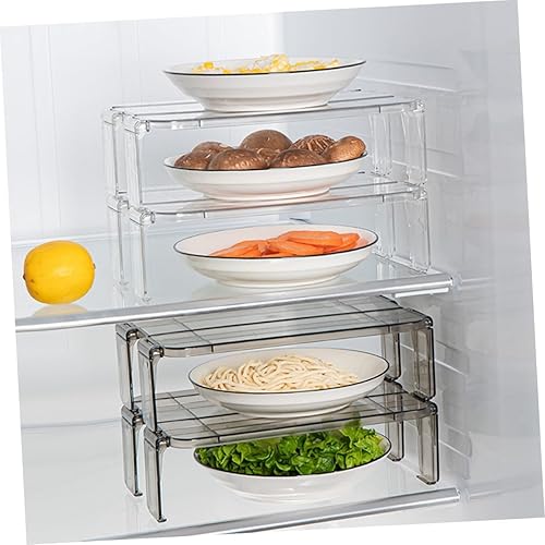 Miniatura 5 de 2 unidades de estantes para refrigerador, estantes organizadores de refrigerador, bandeja de clasificación multicapa, estantes apilables, estantes